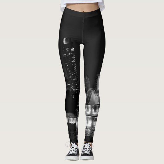 Chicago Grant Park Grayscale Leggings (Vorderseite)