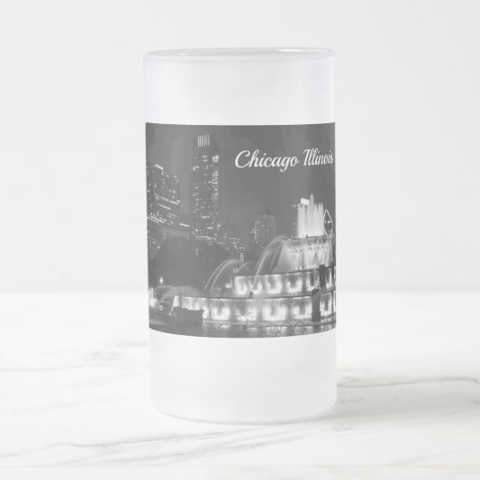 Chicago Grant Park Grayscale Mattierte Tasse (Mittel)