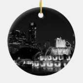 Chicago Grant Park Grayscale Ornament Souvenir (Hinten)