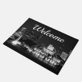Chicago Grant Park Grayscale Welcome Doormat Fußmatte (Schrägansicht)