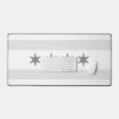 Chicago Grau-Weiße Flagge Schreibtischunterlage (Tastatur & Maus)
