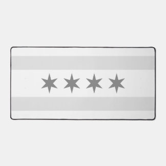 Chicago Grau-Weiße Flagge Schreibtischunterlage