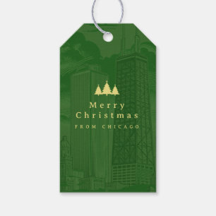 Chicago Green Frohe Weihnachten Foto Geschenkanhänger