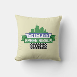 Chicago Green Ribbon Taxi Logo - Fan Art Kissen