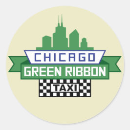 Chicago Green Ribbon Taxi Logo - Fan Art Runder Aufkleber