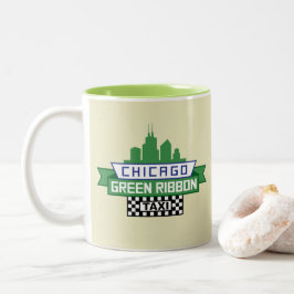 Chicago Green Ribbon Taxi Logo - Fan Art Zweifarbige Tasse