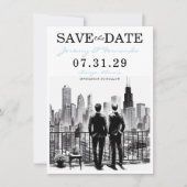 Chicago Grooms Save The Date (Vorderseite)
