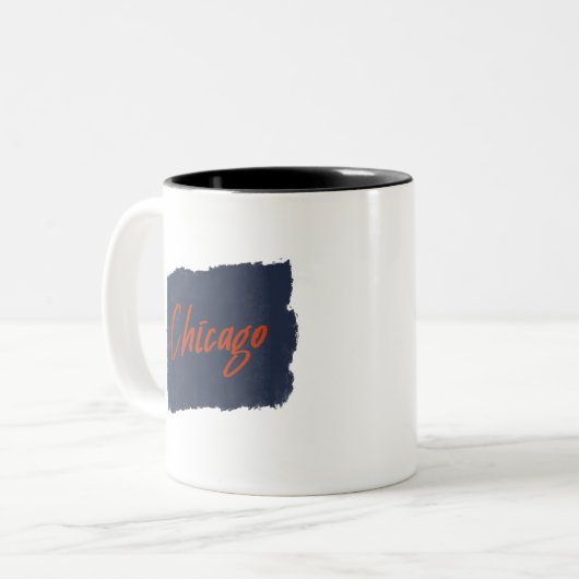 Chicago Handgeschriebene Typografie Coffee Tasse (Vorderseite Links)
