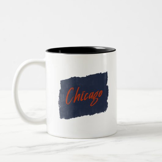 Chicago Handgeschriebene Typografie Coffee Tasse (Links)