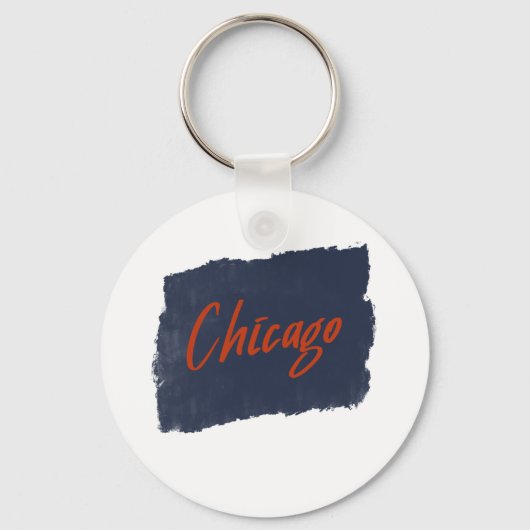 Chicago Handgeschriebene Typografie Schlüsselanhänger (Vorderseite)