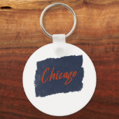 Chicago Handgeschriebene Typografie Schlüsselanhänger (Vorderseite)
