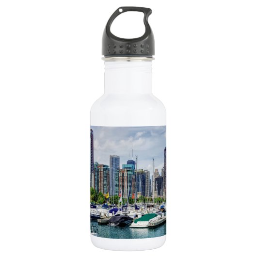 Chicago Harbor Edelstahlflasche (Vorderseite)