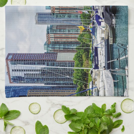 Chicago Harbor Geschirrtuch (Gefaltet)