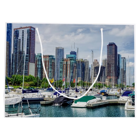 Chicago Harbor Große Geschenktüte (Rückseite)