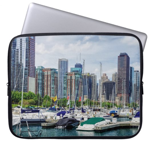 Chicago Harbor Laptopschutzhülle (Vorderseite)
