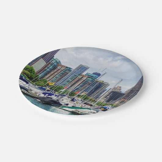 Chicago Harbor Pappteller (Schrägansicht)