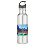 Chicago Harbor Skyline Edelstahlflasche (Vorderseite)
