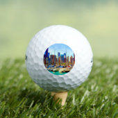 Chicago Harbor Skyline Golfball (Insitu T-Shirt)