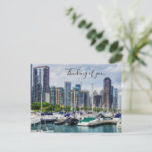Chicago Harbour denken Sie an Sie Postkarte (Stehend Vorderseite)