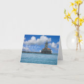 Chicago Harbour Lighthouse Painterly Card Karte (Gelbe Blume)