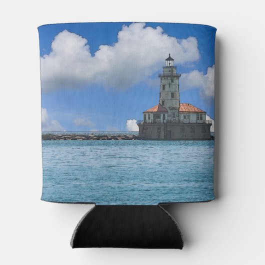 Chicago Harbour Lighthouse Painterly Dosenkühler (Rückseite)