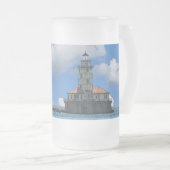 Chicago Harbour Lighthouse Painterly Mattierte Tas Mattglas Bierglas (VorderseiteRechts)