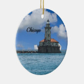 Chicago Harbour Lighthouse Painterly Ornament (Rechts)