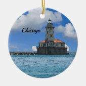 Chicago Harbour Lighthouse Painterly Ornament (Vorne)