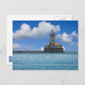 Chicago Harbour Lighthouse Painterly Postkarte (Vorne/Hinten)