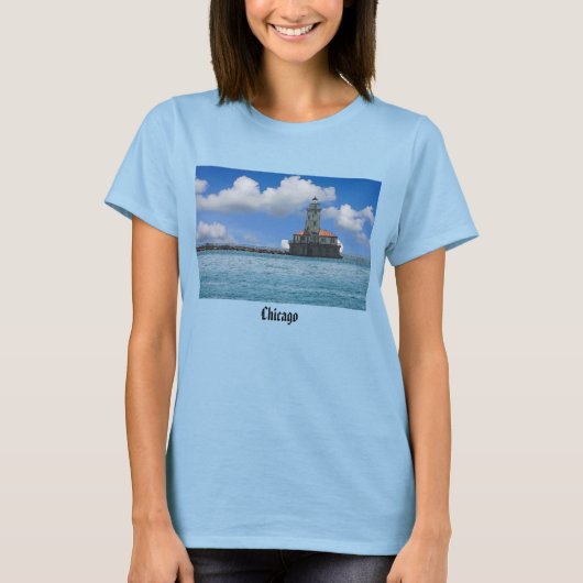 Chicago Harbour Lighthouse Painterly T - Shirt (Vorderseite)
