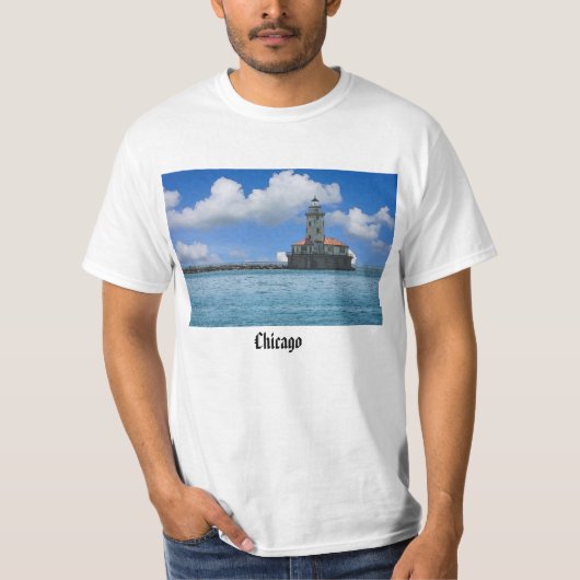 Chicago Harbour Lighthouse Painterly T-Shirt (Vorderseite)