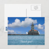 Chicago Harbour Lighthouse Painterly Vielen Dank Postkarte (Vorne/Hinten)