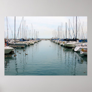 Chicago Harbour - Sailboats auf Erholung Poster