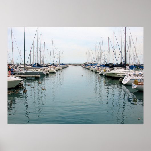 Chicago Harbour - Sailboats auf Erholung Poster (Vorne)