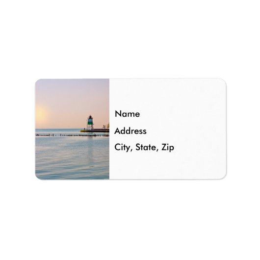 Chicago Harbour Southeast Lighthouse Address Label Adressaufkleber (Vorne)