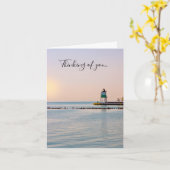 Chicago Harbour Southeast Lighthouse Card Karte (Gelbe Blume)