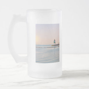 Chicago Harbour Southeast Lighthouse Mattglas Bierglas