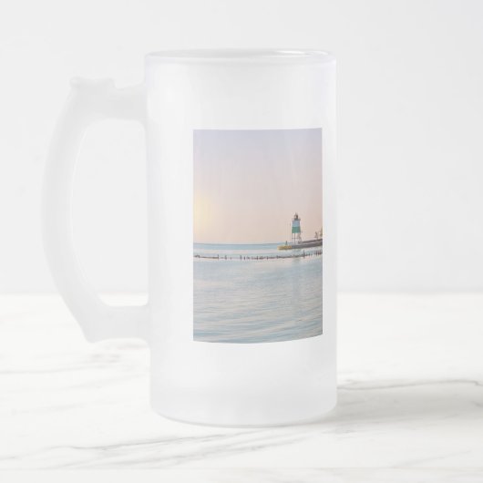 Chicago Harbour Southeast Lighthouse Mattglas Bierglas (Links)
