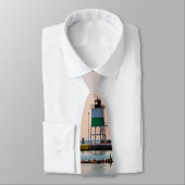 Chicago Harbour Southeast Lighthouse Neck Tie Krawatte (Gebunden)