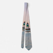 Chicago Harbour Southeast Lighthouse Neck Tie Krawatte (Rückseite)