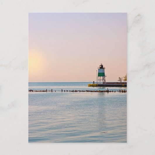 Chicago Harbour Southeast Lighthouse Postkarte (Vorderseite)