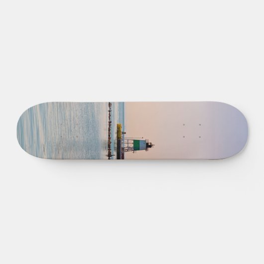 Chicago Harbour Southeast Lighthouse Skateboard (Horizontal)