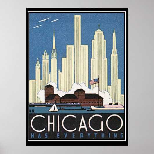Chicago hat alles Vintage Print Poster (Vorne)