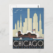 Chicago hat alles Vintage Travel Poster Postkarte (Vorne/Hinten)