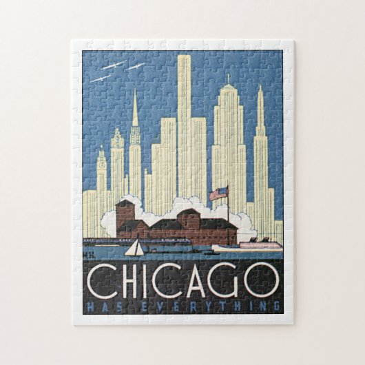 Chicago hat alles Vintages Reise-Plakat Puzzle (Vertikal)
