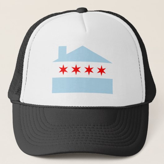 Chicago-Haus-Flagge Truckerkappe (Vorderseite)