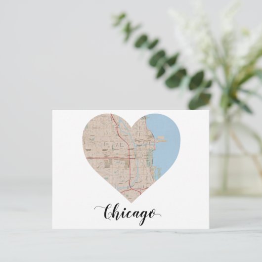 Chicago Heart Karte (Stehend Vorderseite)