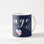 Chicago Heart Tasse, Illinois Kaffeetasse (VorderseiteRechts)