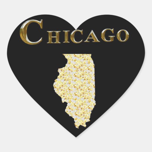 CHICAGO Herz-Aufkleber (Vorderseite)