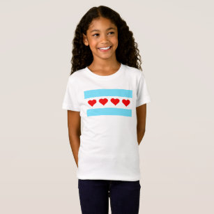 Chicago-Herz-Flaggen-KinderT - Shirt